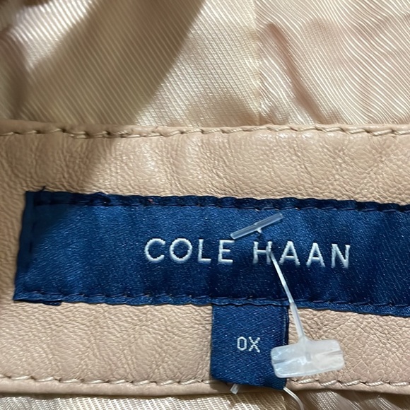 Cole Haan nude color leather jacket (sz 0X) - Picture 2 of 13